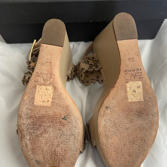 Zac Zac Posen Brooke Leather Wedge Sandal size 8 - Picture 6 of 10